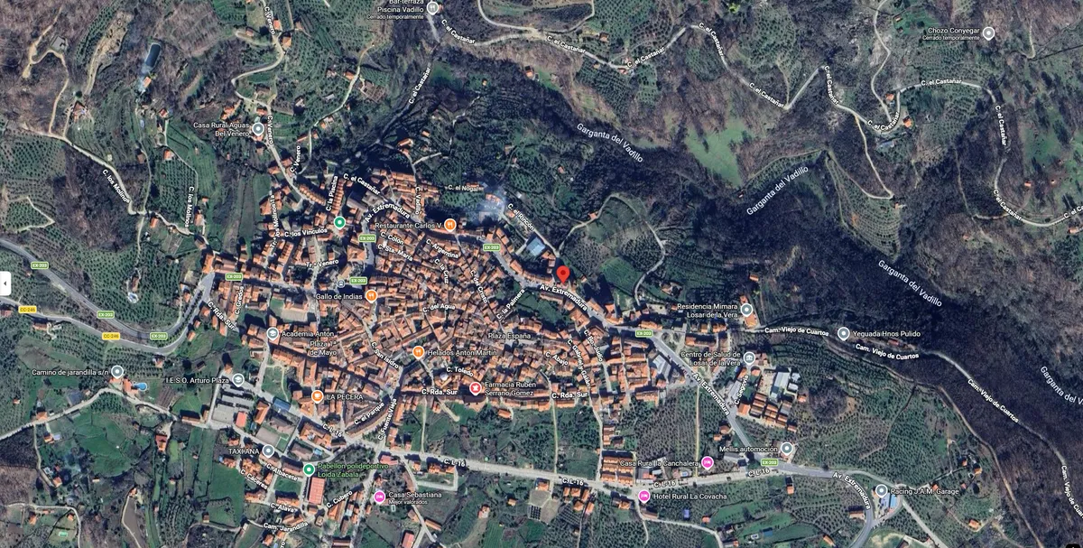 Vista satélite de Las Brasas de Losar